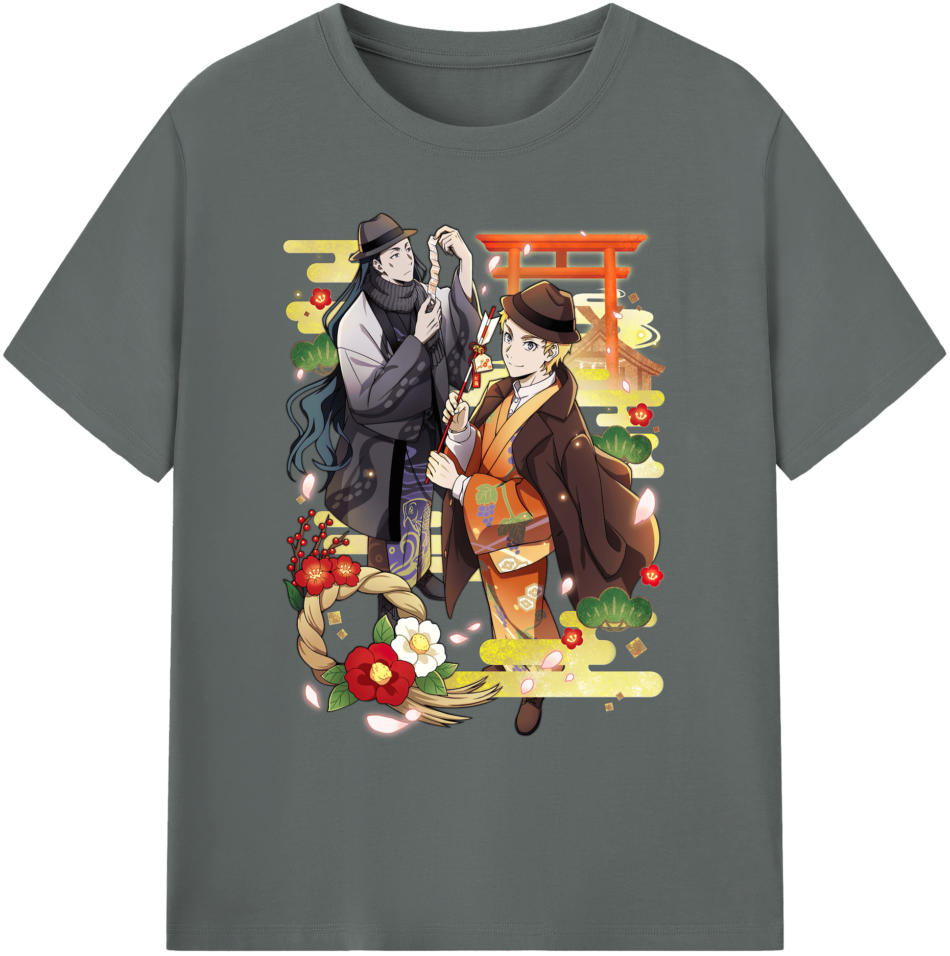 （画像用） 文豪ストレイドッグス Bungo Stray Dogs 綿100％ メンズ半袖Tシャツ｜肌触りやわらか＆通気性